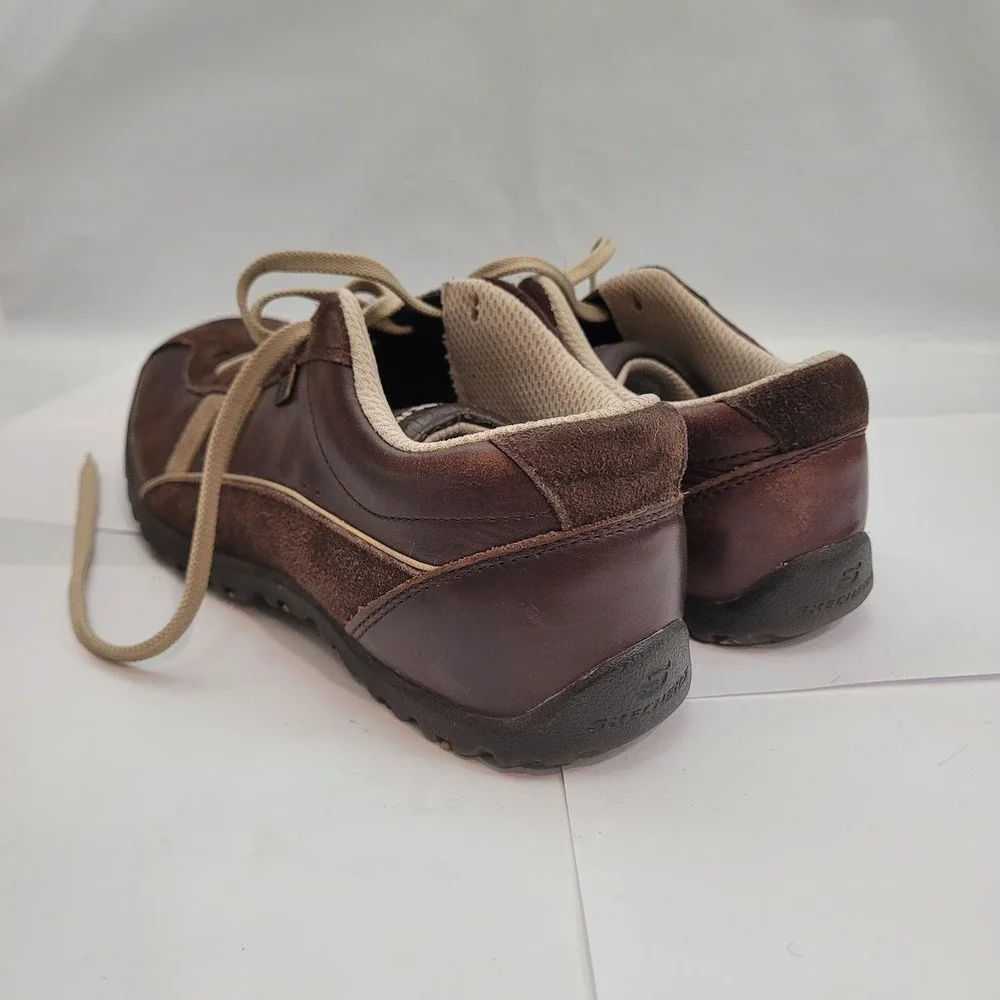Skechers 45410 Sneakers Mens 8.5 Brown Leather Suede Low Top Lace Up Shoes